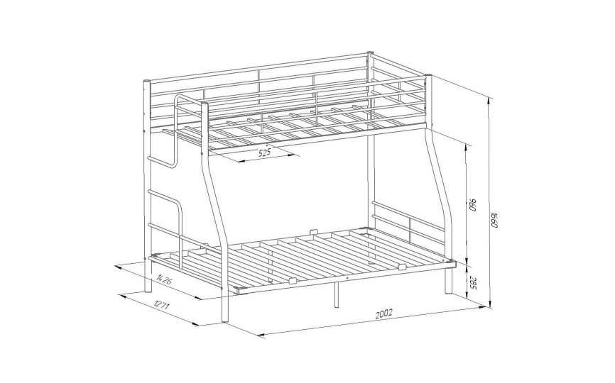 Кровать двухъярусная Гранада 3 140 левая и правая