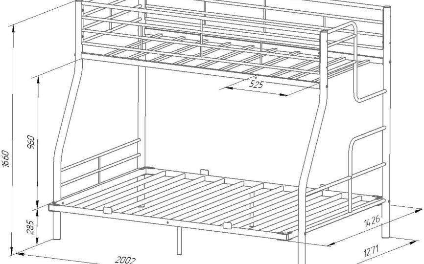 Кровать двухъярусная Гранада 3 140 левая и правая