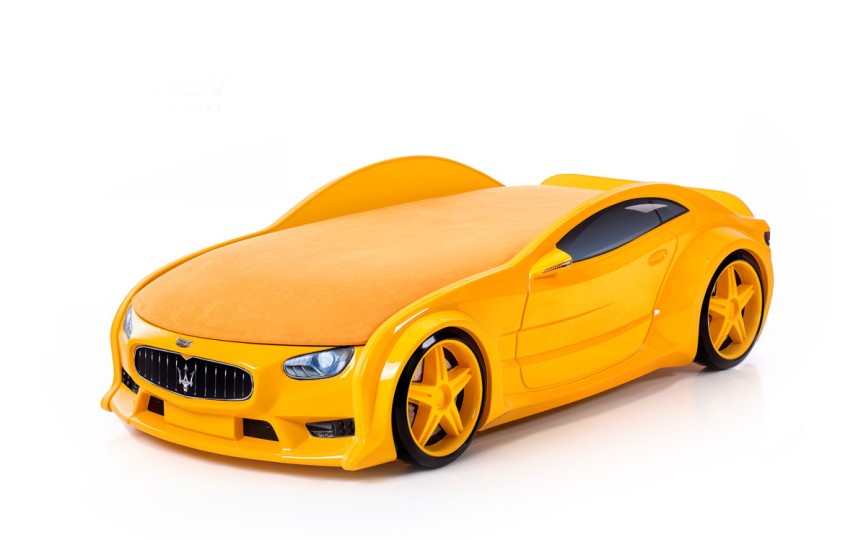 Кровать-машина объемная NEO "Мазерати" желтая Кровать-машина объемная NEO "Мазерати" желтая