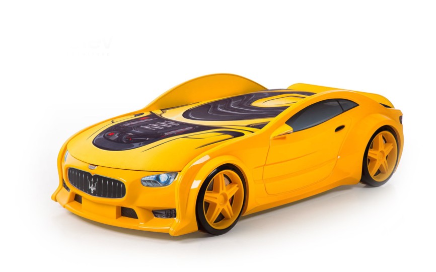 Кровать-машина объемная NEO "Мазерати" желтая Кровать-машина объемная NEO "Мазерати" желтая