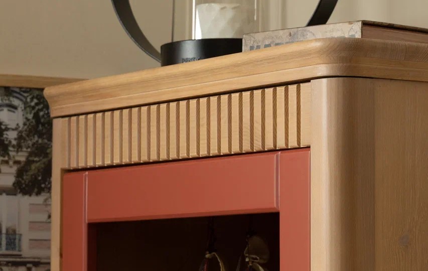 Шкаф книжный Грета №6 однодверный низкий застекленный с двумя ящиками