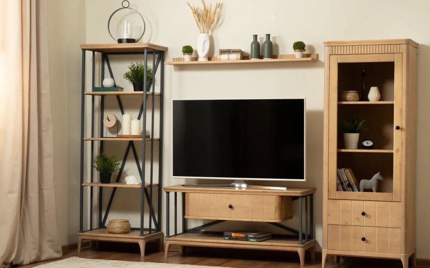 Шкаф книжный Грета №6 однодверный низкий застекленный с двумя ящиками