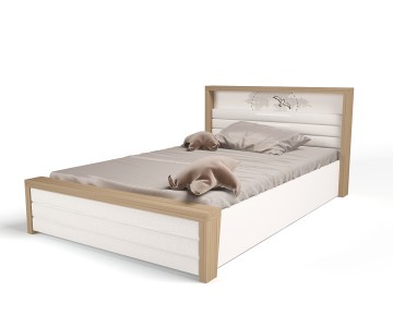 Кровать №6 с подъемным механизмом, с мягким изножьем MIX OCEAN (голубой или кремовый), 190х120 см