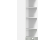 Стеллаж Алиса, 1 секция, с ящиками, серый шелк