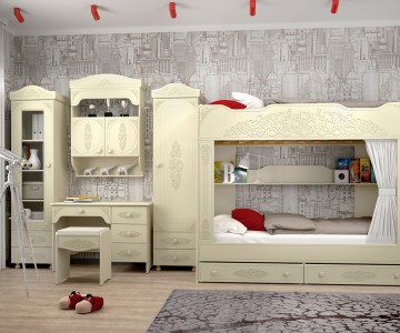 Набор мебели для детской Ассоль плюс 3 вариант Ваниль