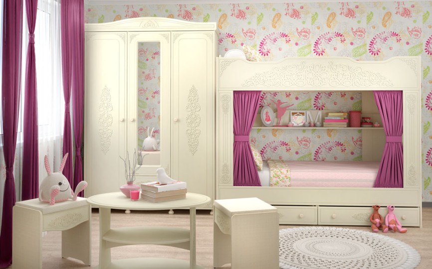 Набор мебели для детской Ассоль плюс 3 вариант Ваниль