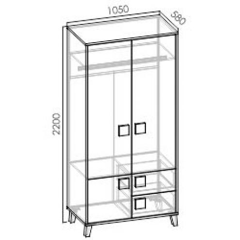 Шкаф двухстворчатый Ш2 "Димика"