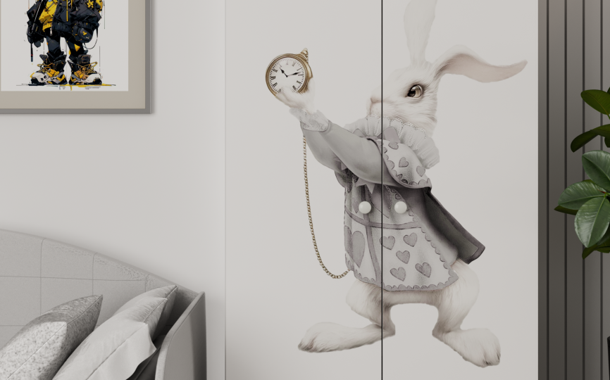 Шкаф двухдверный Алиса платяной, серый шелк