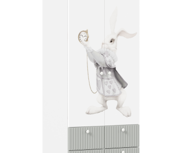 Шкаф двухдверный Алиса платяной, серый шелк