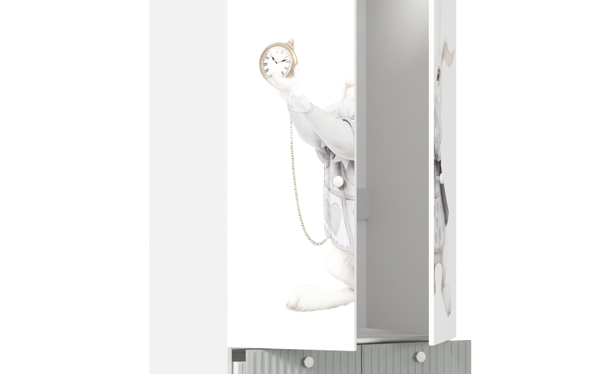 Шкаф двухдверный Алиса платяной, серый шелк