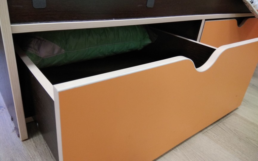 Двухъярусная кровать для девочек "Фанки Кидз 16" + лестница-комод 13/8 СВ