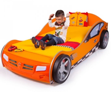 Кровать машина "Formula" оранж. (спал.место 190х90 и 160х90см)