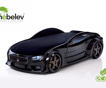 Кровать-машина объемная NEO "Мазерати" черная