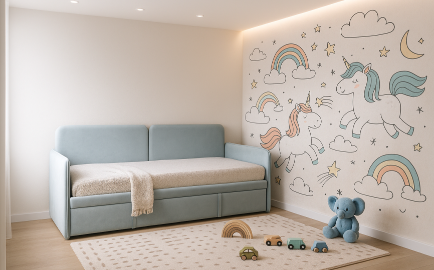 Кровать диван Смурф