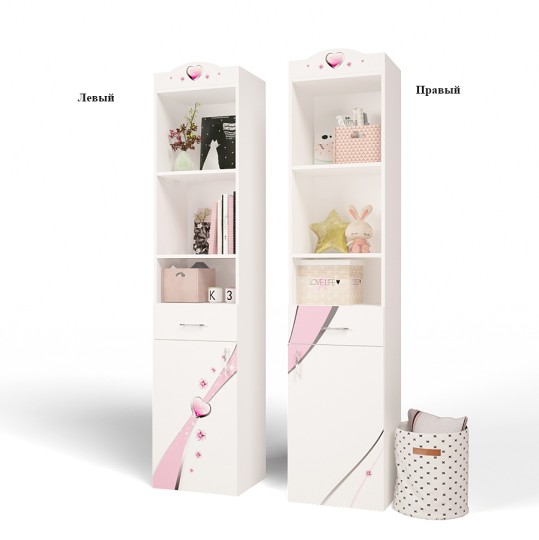 Стеллаж узкий "Princess" для девочки