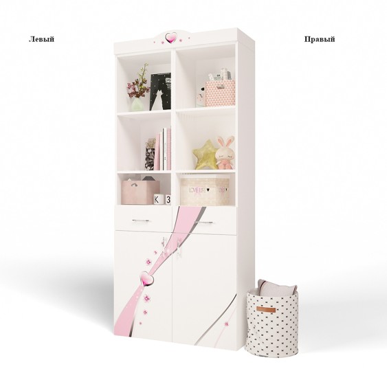 Стеллаж узкий "Princess" для девочки