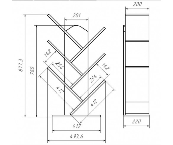 Стеллаж Зигзаг большой цвет Белый ДС-25