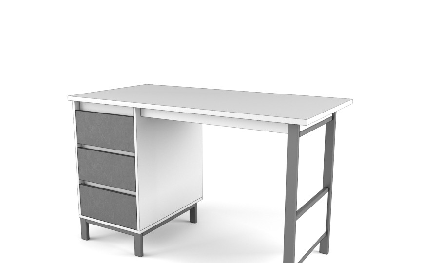 Стол с тумбой "Два плюс Два" (корпус белый) Стол с тумбой "Два плюс Два" (корпус белый)