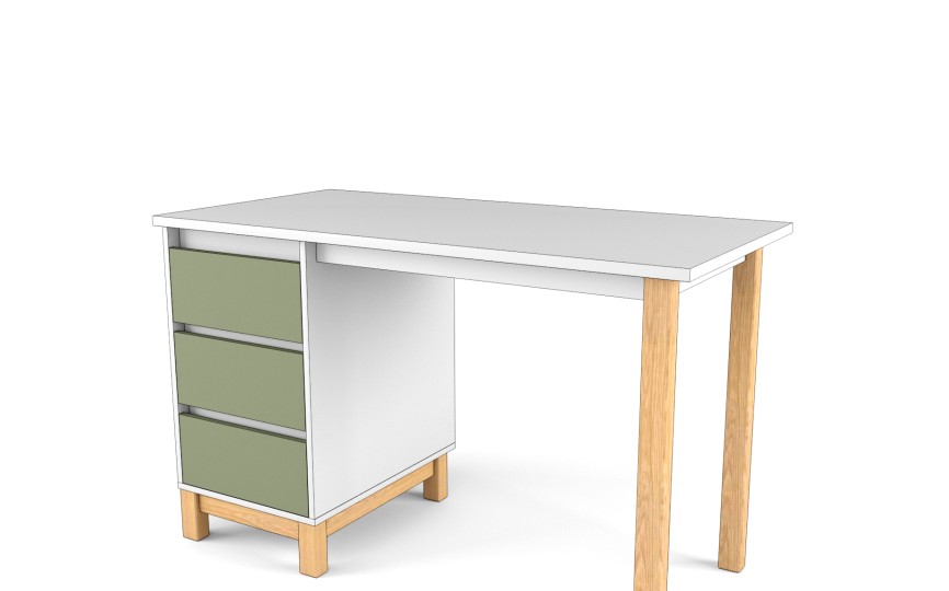 Стол с тумбой "Два плюс Два" (корпус белый) Стол с тумбой "Два плюс Два" (корпус белый)