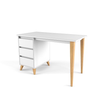 Стол с тумбой "Два плюс Два" (корпус белый)