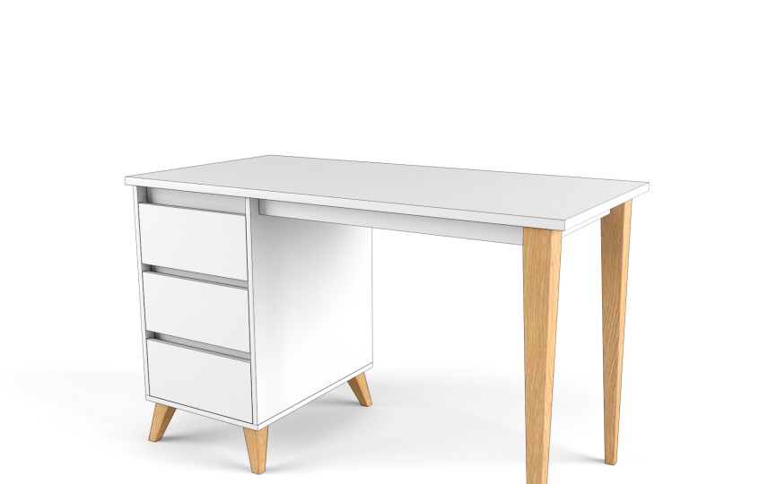 Стол с тумбой "Два плюс Два" (корпус белый) Стол с тумбой "Два плюс Два" (корпус белый)