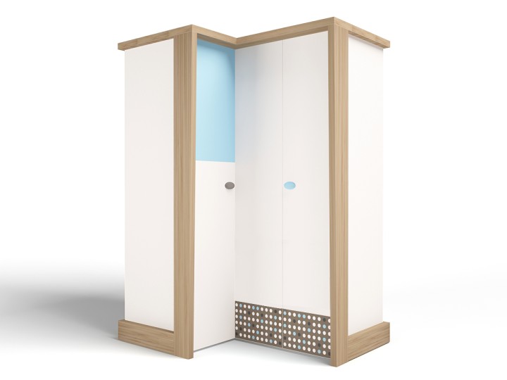 Шкаф угловой, гармошка Микс (розовый или голубой)