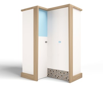 Шкаф угловой, гармошка MIX (розовый или голубой)