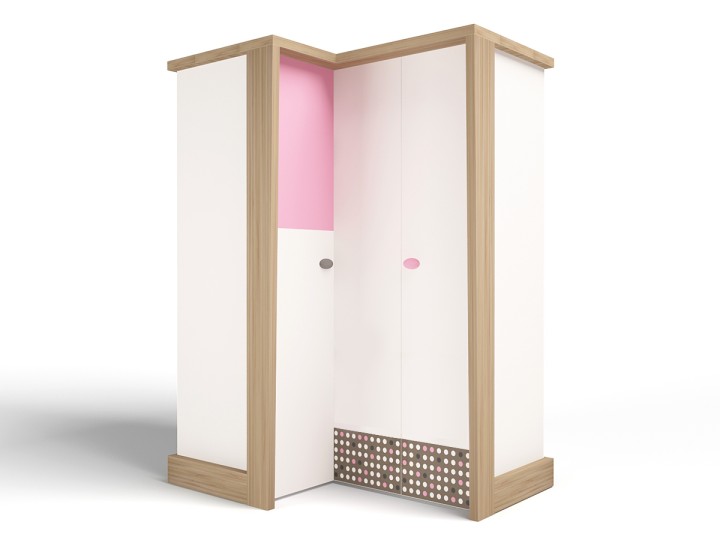 Шкаф угловой, гармошка Микс (розовый или голубой)