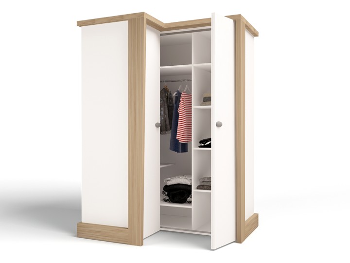 Шкаф угловой, гармошка Микс (розовый или голубой)