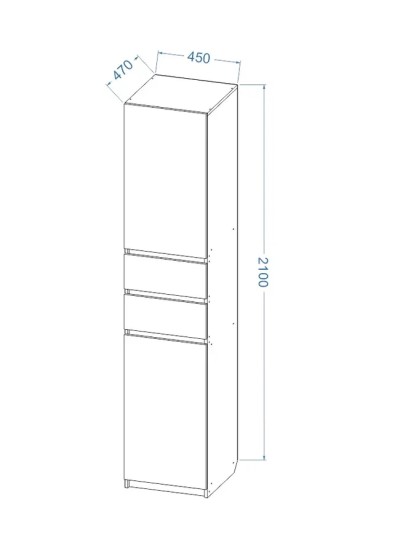 Шкаф-пенал с дверками и ящиками