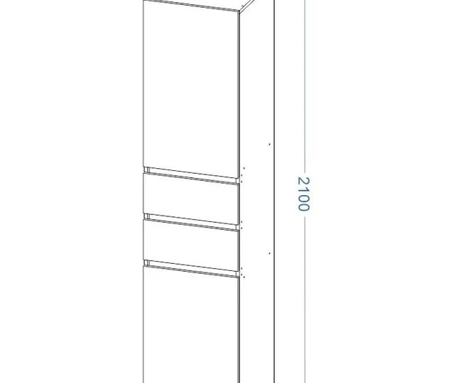 Шкаф-пенал с дверками и ящиками