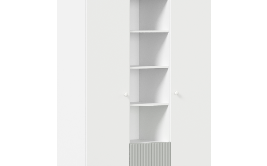 Шкаф трехдверный Алиса комбинированный, серый шелк