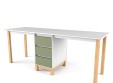 Стол на 2 рабочих места "Два плюс Два" (корпус белый)