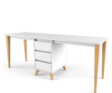 Стол на 2 рабочих места "Два плюс Два" (корпус белый)