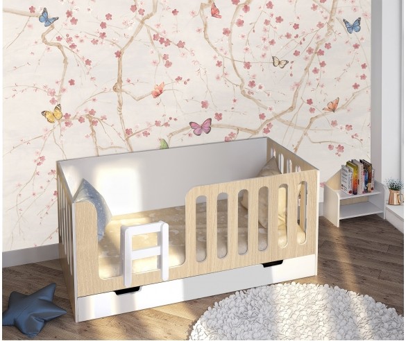 Низкая кровать с высоким бортиком Сказка (цветная) ДС-10/2