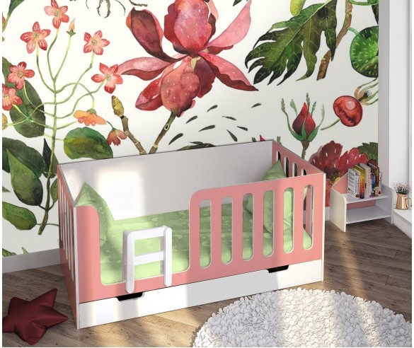 Низкая кровать с высоким бортиком Сказка (цветная) ДС-10/2