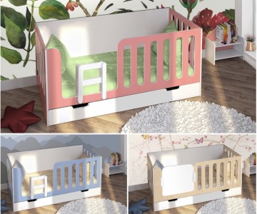 Низкая кровать с высоким бортиком Сказка (цветная) ДС-10/2 Низкая кровать с высоким бортиком Сказка (цветная) ДС-10/2