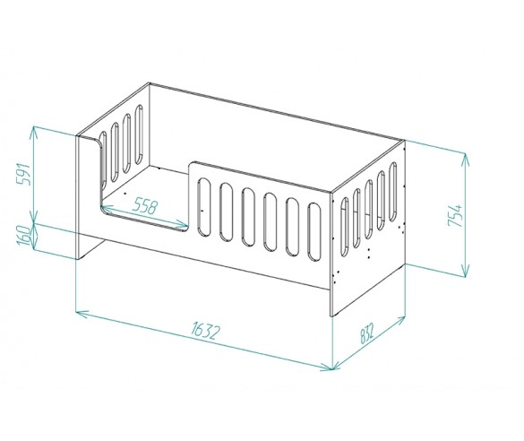 Низкая кровать с высоким бортиком Сказка (цветная) ДС-10/2