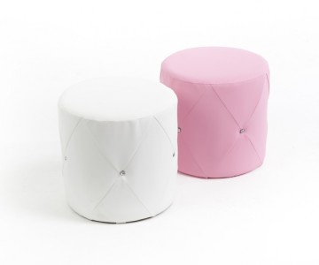 Пуфик круглый "Princess" розовый или белый Пуфик круглый "Princess" розовый или белый
