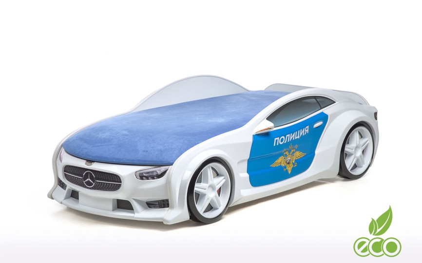 Кровать-машина объемная NEO "Мерседес" Полиция Кровать-машина объемная NEO "Мерседес" Полиция