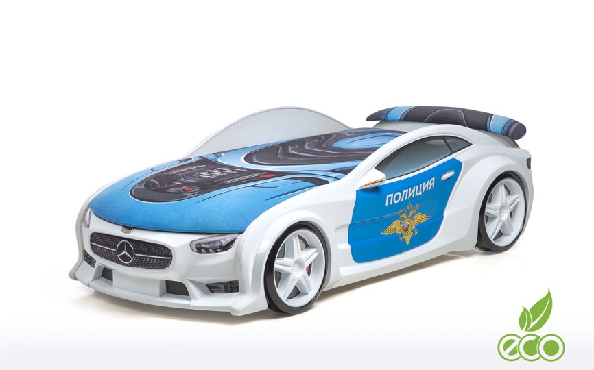 Кровать-машина объемная NEO "Мерседес" Полиция Кровать-машина объемная NEO "Мерседес" Полиция
