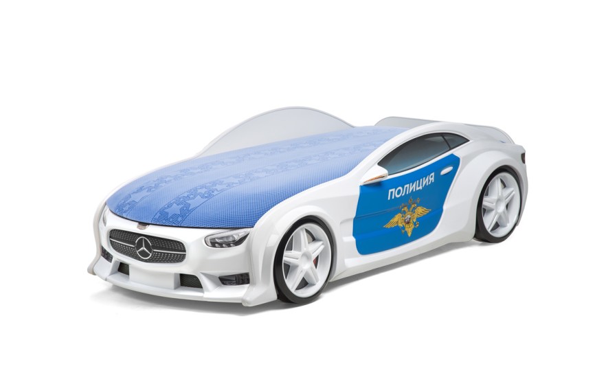Кровать-машина объемная NEO "Мерседес" Полиция Кровать-машина объемная NEO "Мерседес" Полиция