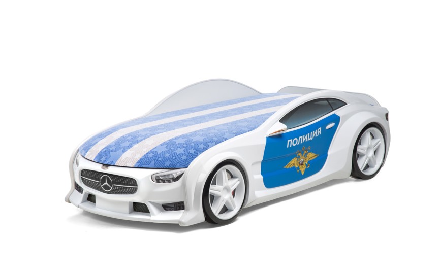 Кровать-машина объемная NEO "Мерседес" Полиция Кровать-машина объемная NEO "Мерседес" Полиция