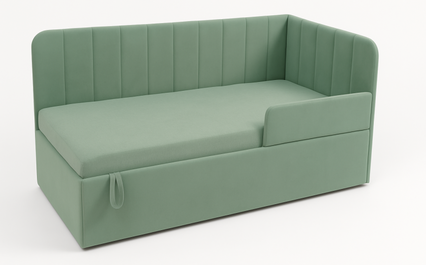 Кровать тахта Стич 180*80, изголовье справа, ткань Тедди 313 Кровать тахта Стич 180*80, изголовье справа, ткань Тедди 313