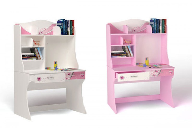 Стол с надстройкой "Princess" белый или розовый