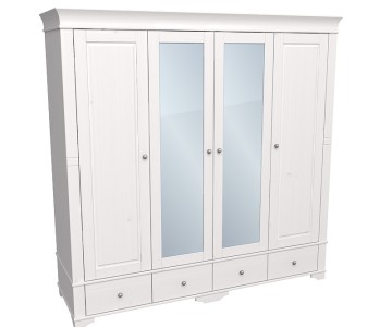 Шкаф четырехдверный с двумя зеркальными дверями "Бейли" Шкаф четырехдверный с двумя зеркальными дверями "Бейли"