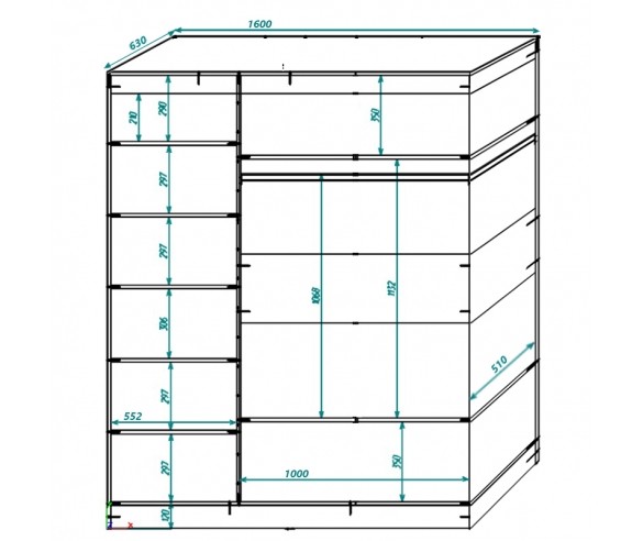 Шкаф-купе трехдверный 13/60 СВ Фанки Кидз  