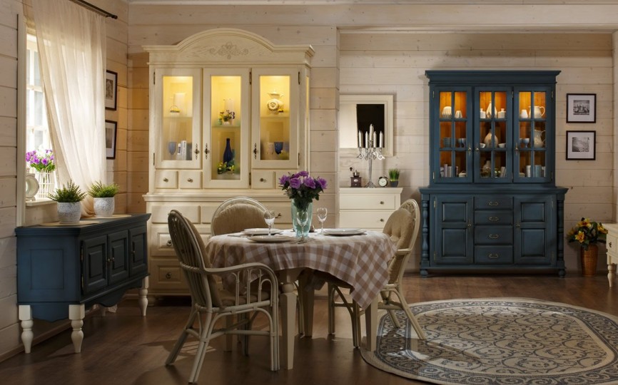 Сервант Валенсия трехдверный 2-4 на круглых ножках