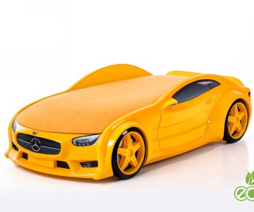 Кровать-машина объемная NEO "Мерседес" желтый