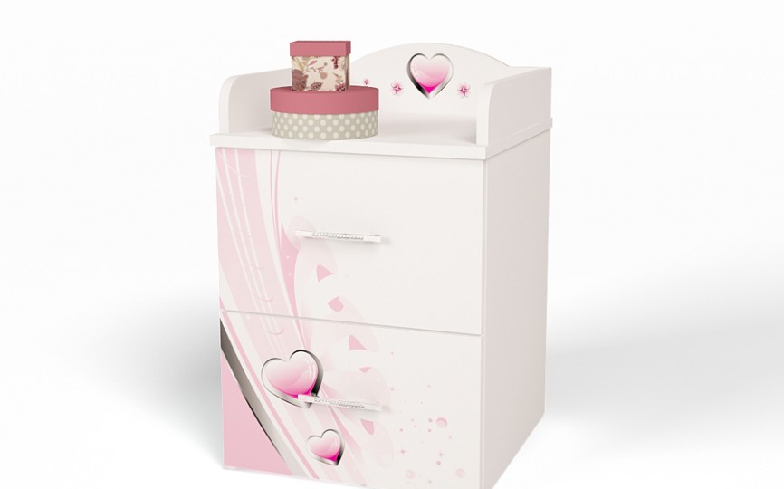 Тумба прикроватная "Princess" белая или розовая